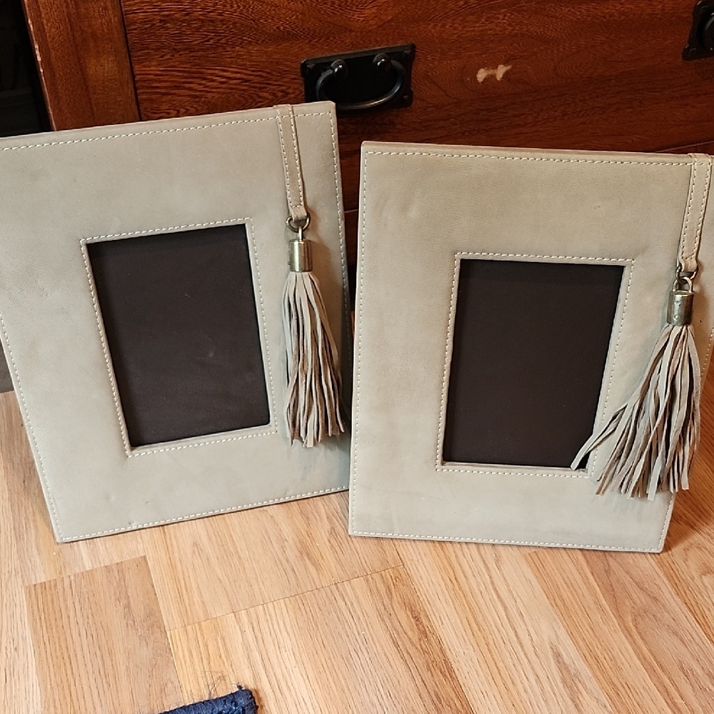 4/$20 Elegant Suede Photo Frames with Tassels